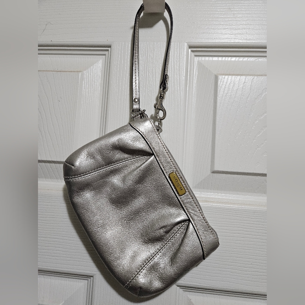 EUC coach genuine leather wristlet